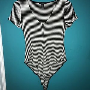 Striped Zip-Up Bodysuit